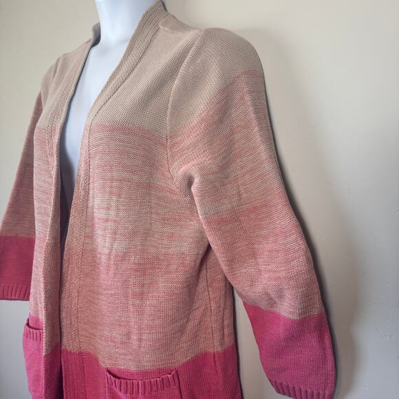 Torrid Womens Sz 3X Open Cardigan Duster Pink Ombre Cotton Slouchy Casual Boho - Picture 6 of 12